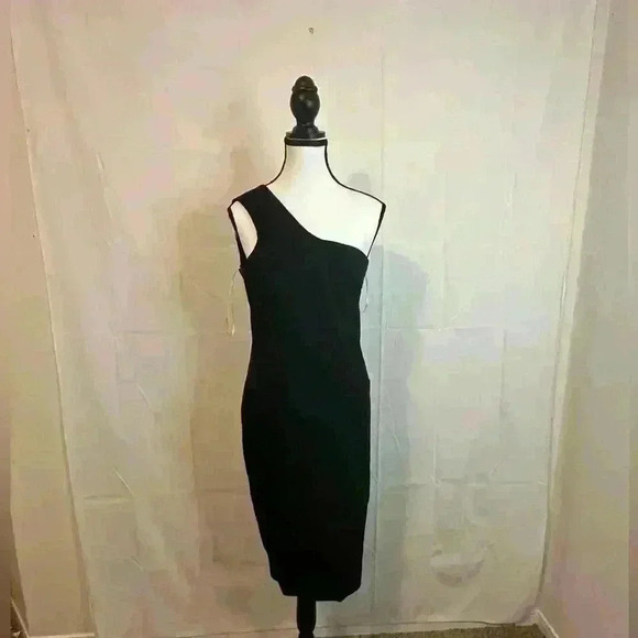 Lulus Good Times Only Black Fitted One-Shoulder Maxi Dress Women's Size M - Picture 1 of 12